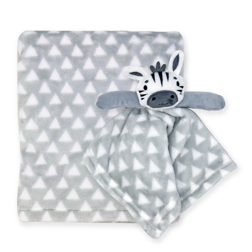 Blanket & Nunu Set: Grey Zebra