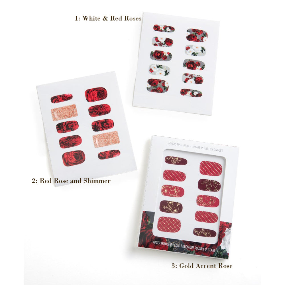 Red Rose Nail Decals (3 Styles)