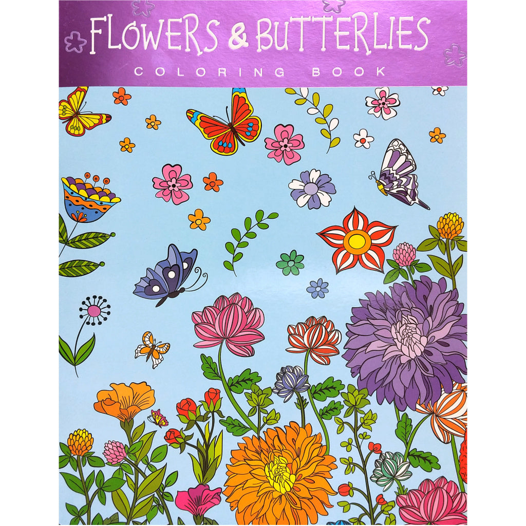 Flowers & Butterflies Colouring Book