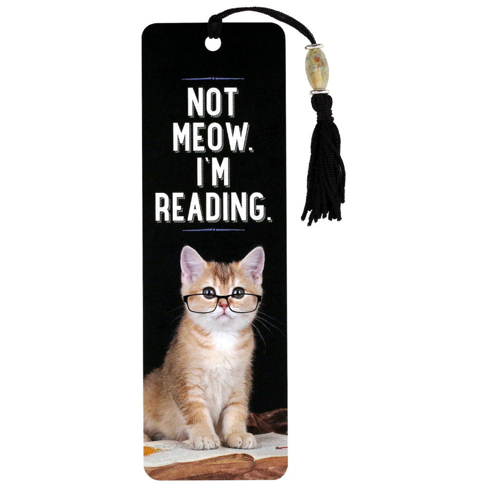 Not Meow I'm Reading Beaded Bookmark
