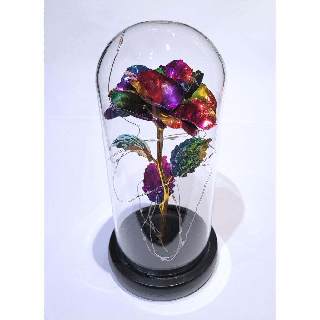 Light-Up Golden Rose in Cloche (Various Colours)