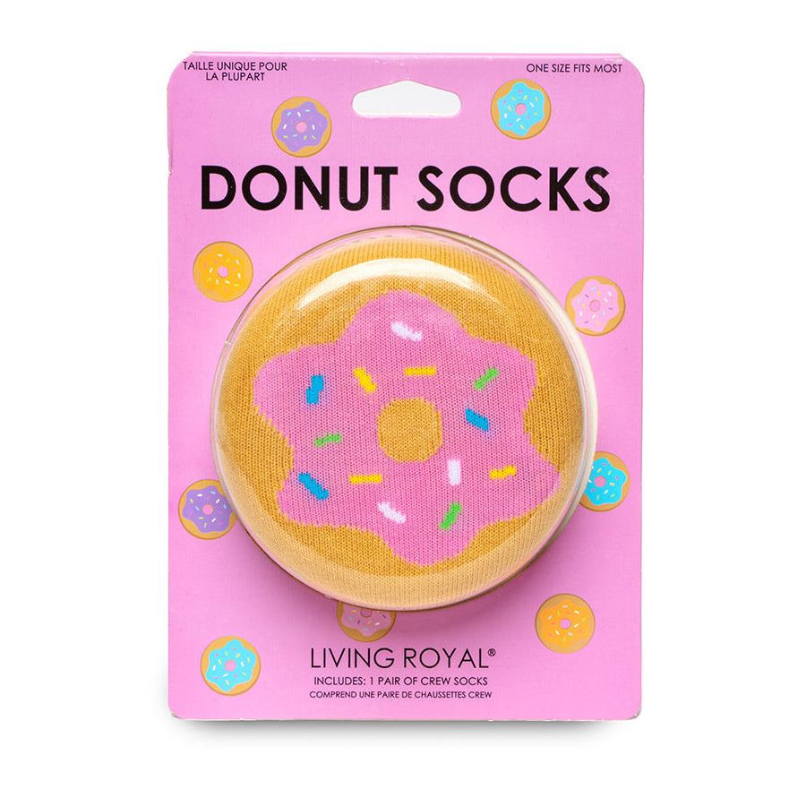 Pink Donut Crew Socks