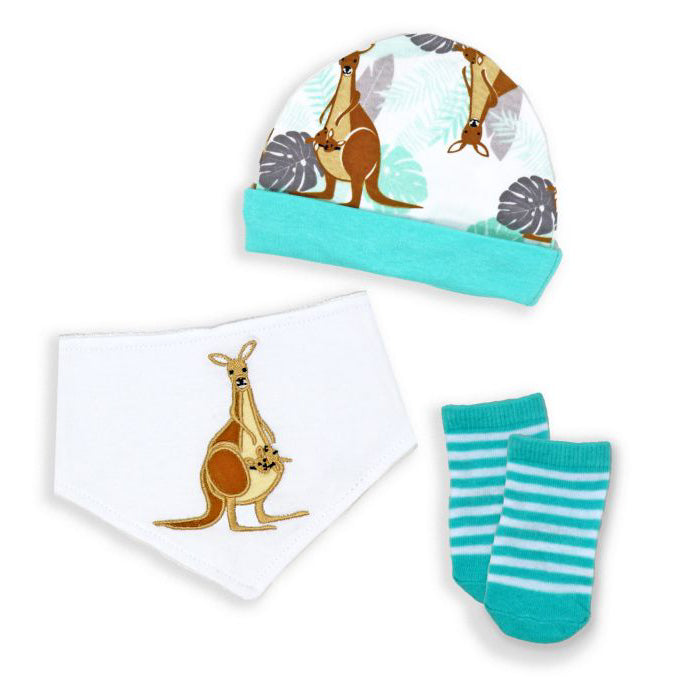 3-Piece Baby Accessory Set: Kangaroo