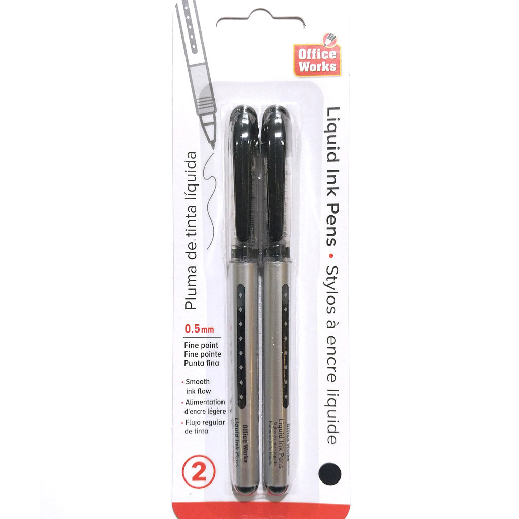 Liquid Ink Pen 2-Pack (Black)