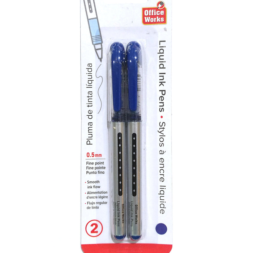 Liquid Ink Pen 2-Pack (Blue)