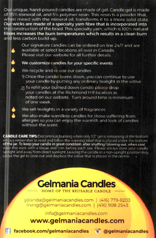 Gelmania Candle: Unscented